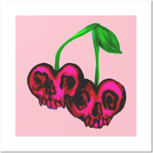 Cherry Skulls Posters and Art